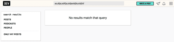 dev to empty results